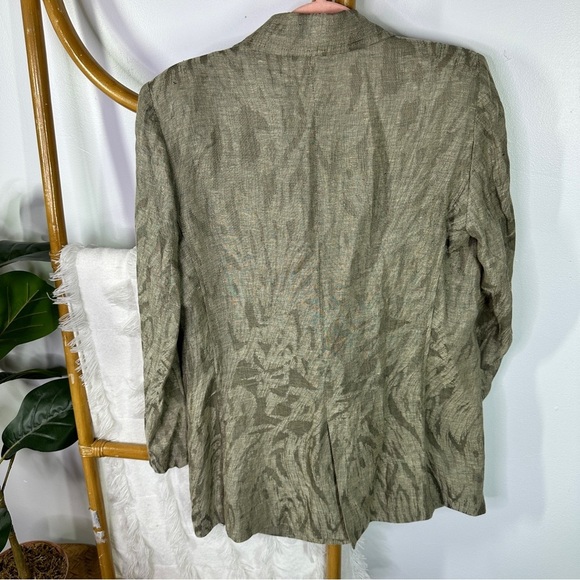 Sonia Rykiel Linen Crinkle Tan Blazer Jacket sz 44 - Picture 2 of 6